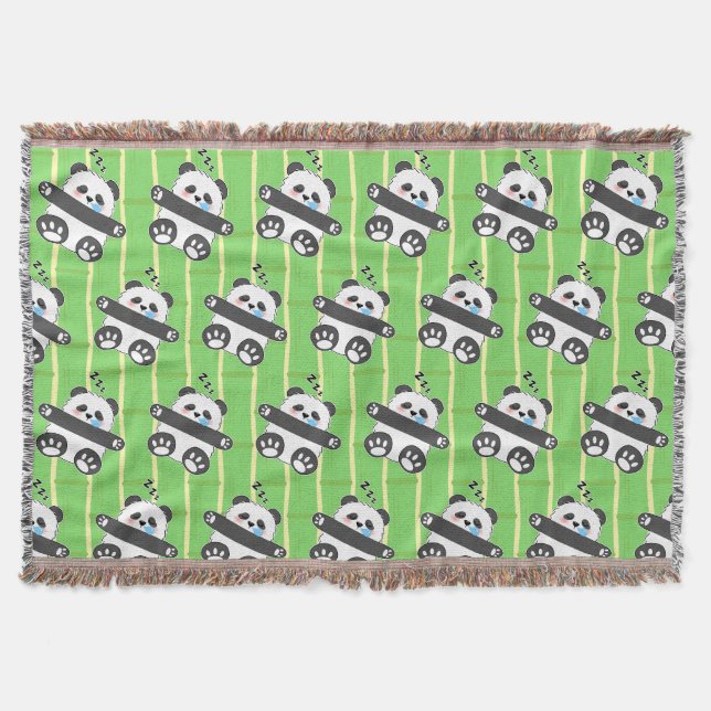 Cobertor Um adorável bebê panda dormindo pacificamente (Frente)