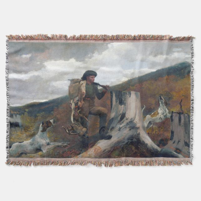 Cobertor Um caçador e cães Winslow Homer 1891 (Frente)
