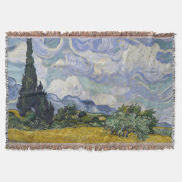 Cobertor Um Campo de Trigo com Ciprestes Van Gogh