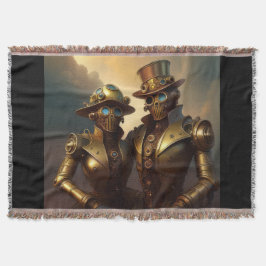 Cobertor Um Casal Robótico Steampunk Apaixonado