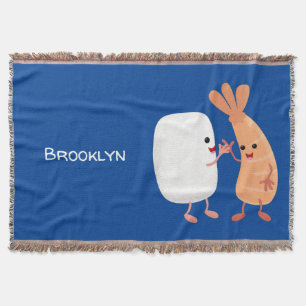 Cobertor Um desenho animado de amigos de camarão de arroz d