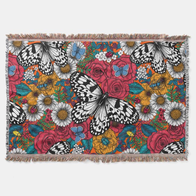 Cobertor Um jardim colorido (Frente)