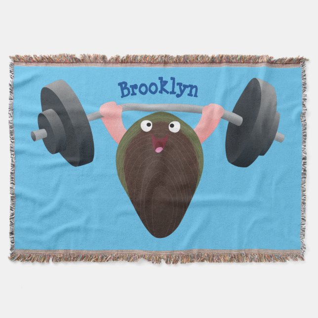 Cobertor Um mexilhão engraçado trabalhando na ilustração de (Frente)