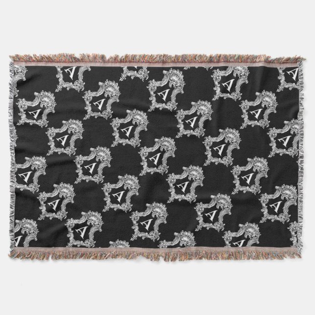 Cobertor Um Monograma de Lançamento Inicial (Frente)