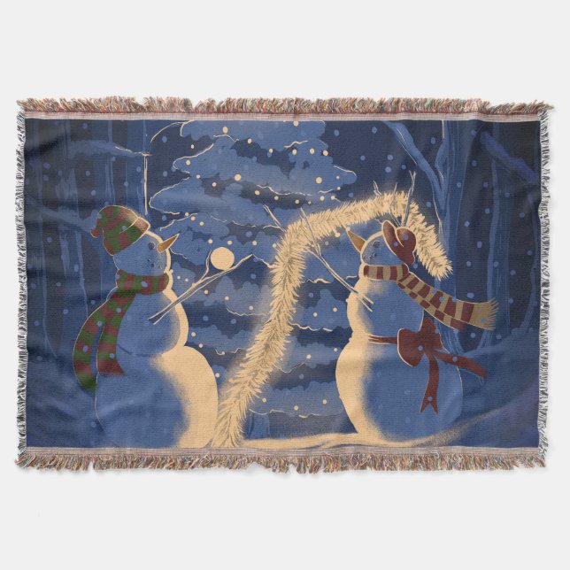 Cobertor Um Natal de Boneco de Neve (Frente)