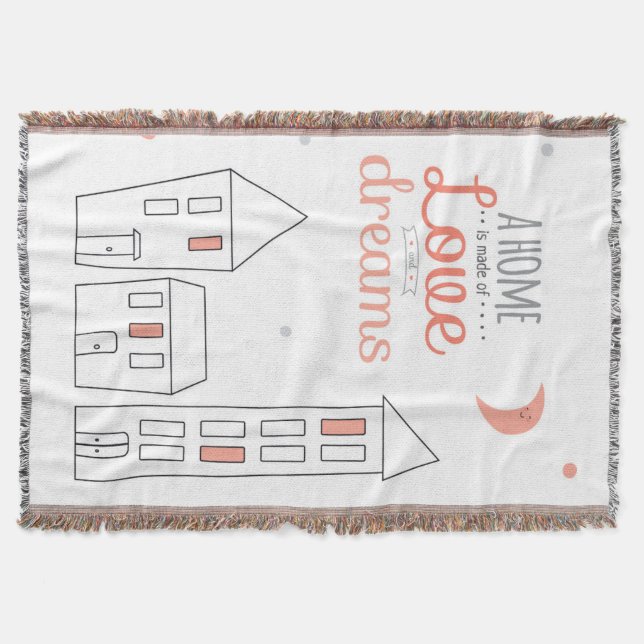 Cobertor Uma casa é feita do amor e dos sonhos (Frente)