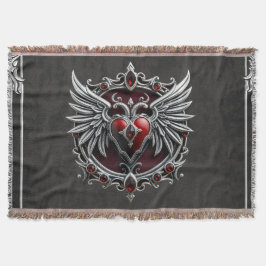 Cobertor Uma simbiose gótica, cabelos elegantes e crânios