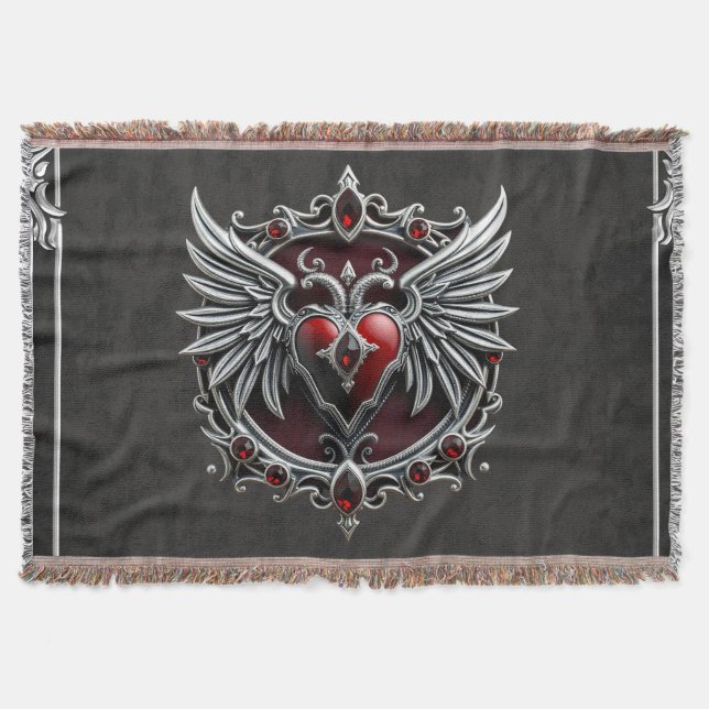 Cobertor Uma simbiose gótica, cabelos elegantes e crânios (Frente)