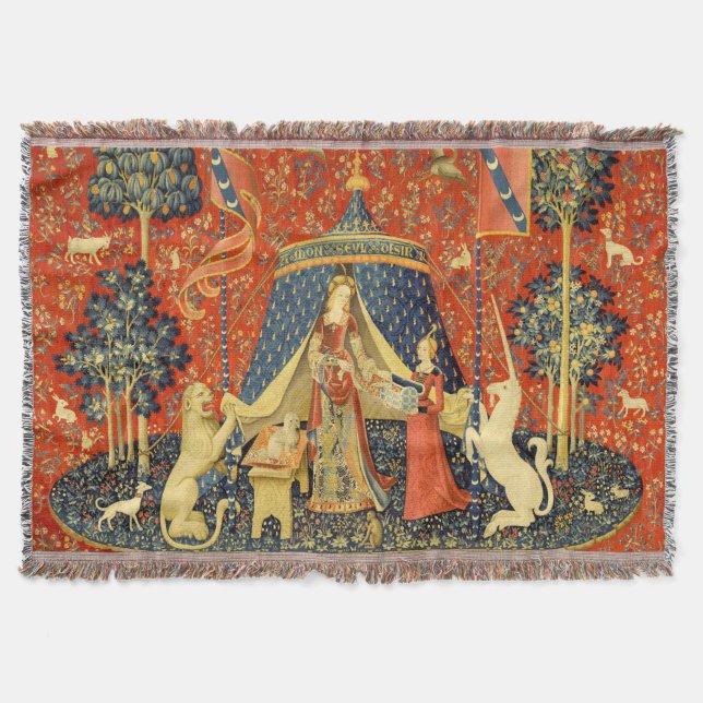 Cobertor Unicorn Tapestries Lady Legend Medieval (Frente)
