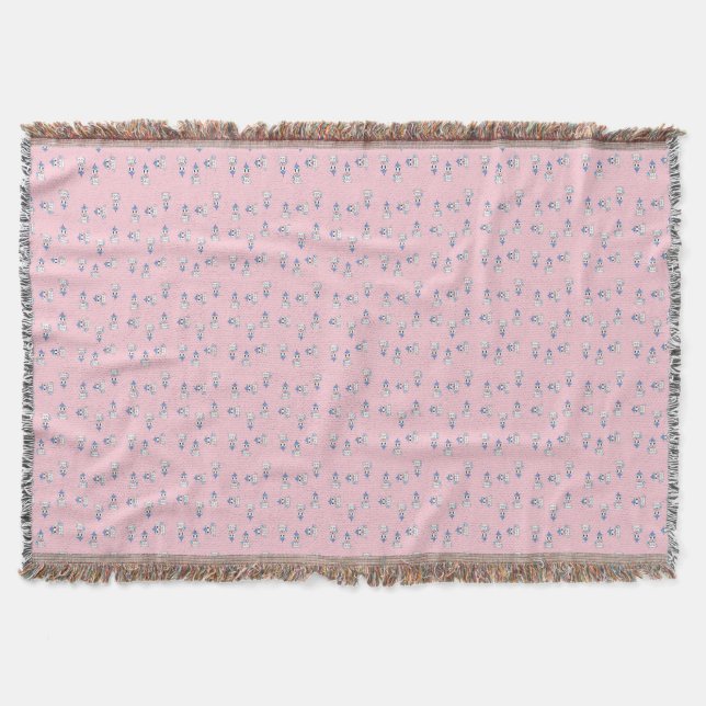 Cobertor unicórnios bonitos a rosa (Frente)