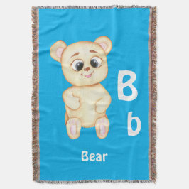 Cobertor Ursa personalizar ABC: Letra B - Adicione seu Nome