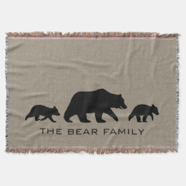 Cobertor Urso Cinza com Cubs Silhuettes Texto Personalizado