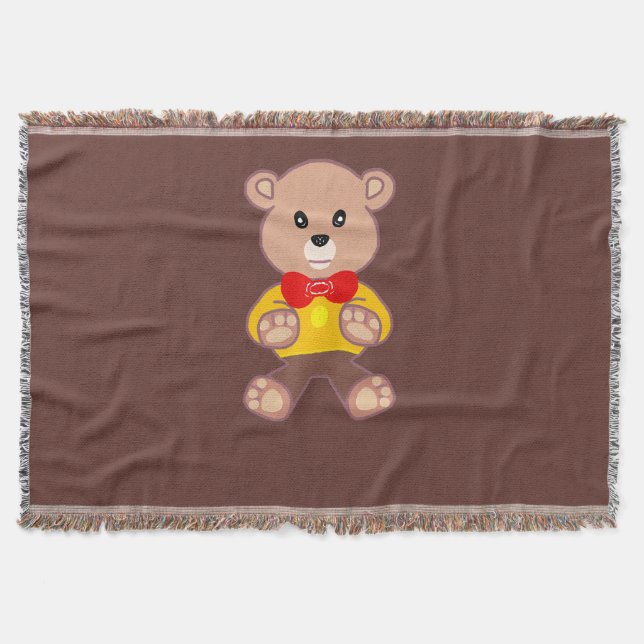 Cobertor Urso de pelúcia com gravata borboleta fofo  (Frente)