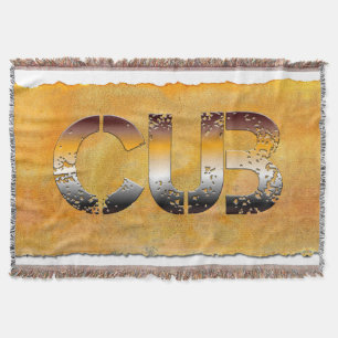 Cobertor Urso de SlipperyJoe com palavras douradas castanha