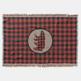Cobertor Urso Xadrez de Buffalo Negro Vermelho