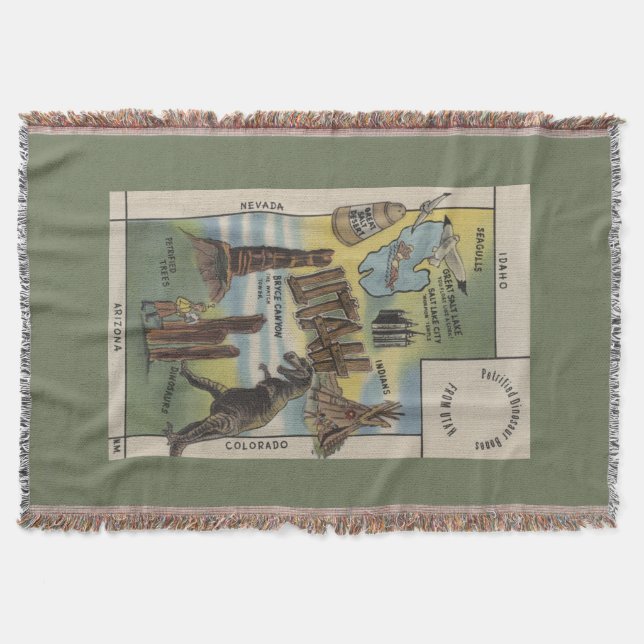 Cobertor UtahDepictions dos locais a ver em UtahUtah (Frente)