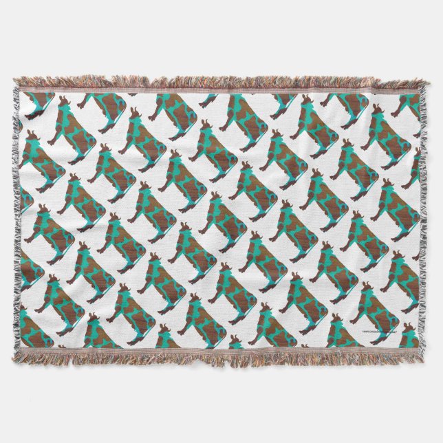 Cobertor Vaca Brown e Teal Silhouette (Frente)