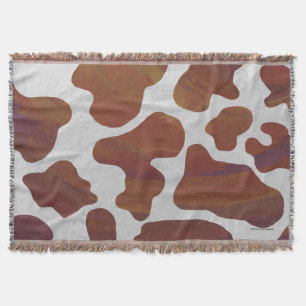 Cobertor Vaca Castanho e Impressão Branco