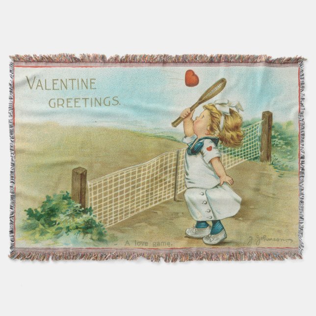 Cobertor Valentine Excêntrico e Kitsch Temático de Tênis, c (Frente)