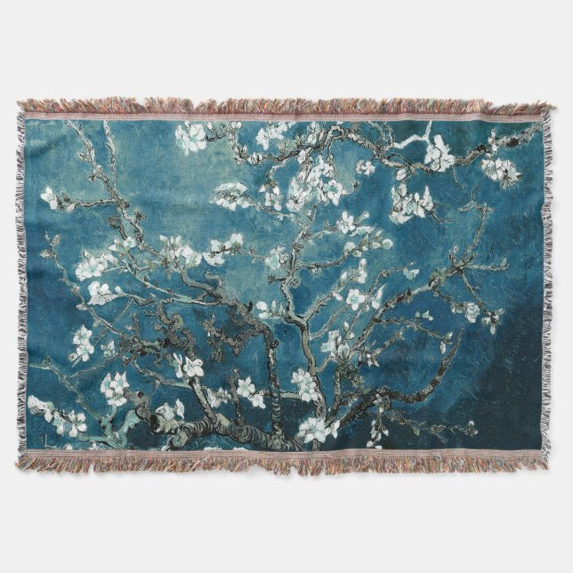 Cobertor Van Gogh Almond Blossoms : Teal Escuro (Frente)