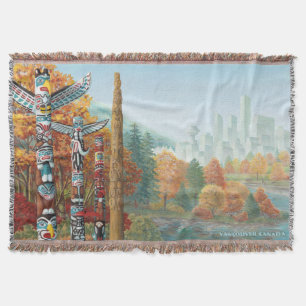 Cobertor Vancouver Art Throw Blanket Vancouver Totem Blanke
