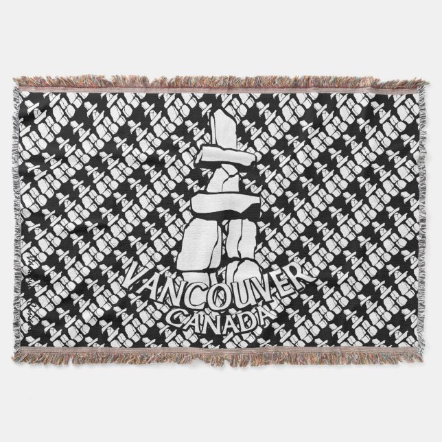 Cobertor Vancouver Blanket Vancouver Inukshuk Souvenir Gift (Frente)