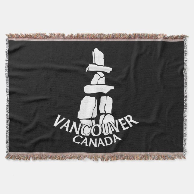 Cobertor Vancouver Blanket Vancouver Inukshuk Souvenir Gift (Frente)