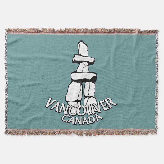 Cobertor Vancouver Blanket Vancouver Inukshuk Souvenir Gift (Frente)