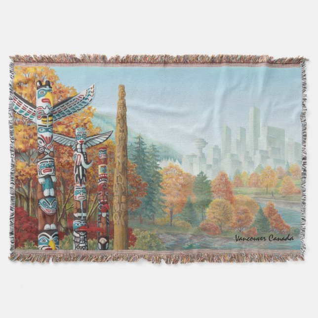 Cobertor Vancouver Blanket Vancouver Landmark Souvenir Gift (Frente)