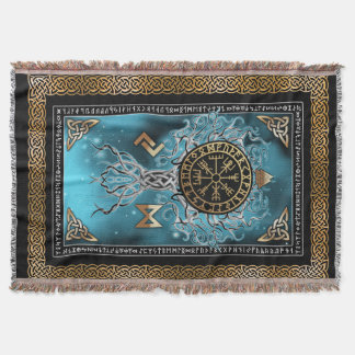 Cobertor Vegvisir Yggdrasil Viking Runa Nórdica
