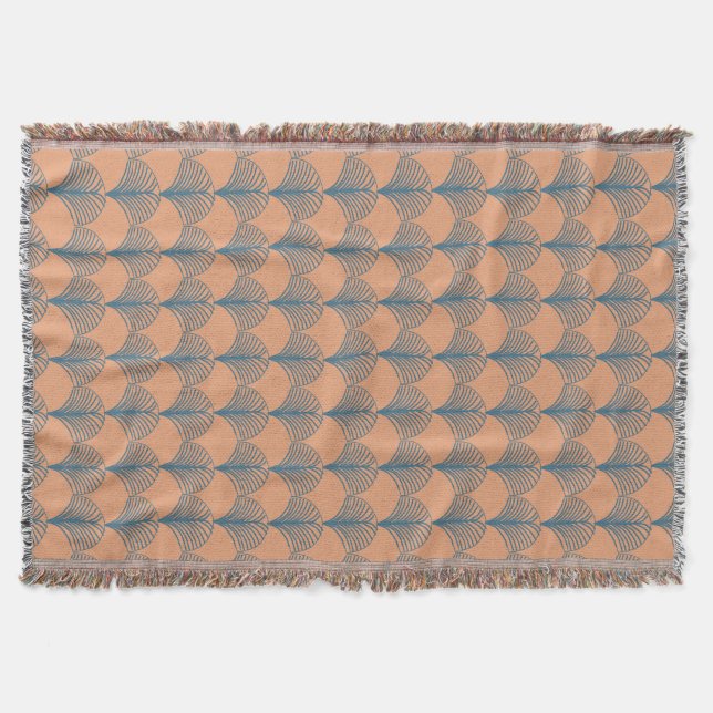 Cobertor Ventiladores de Teal e Laranja (Frente)