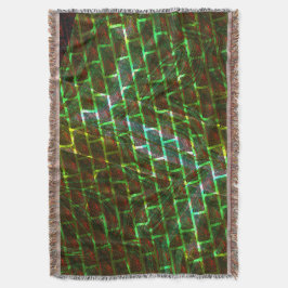 Cobertor Verde e manchado, arranhões e efeito das paredes