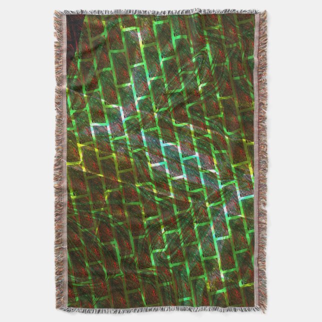 Cobertor Verde e manchado, arranhões e efeito das paredes (Frente Vertical)