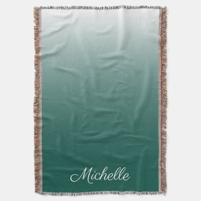 Cobertor Verde-gradiente ombre personalizado (Frente Vertical)