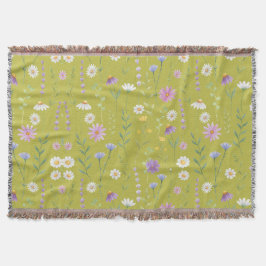 Cobertor Verde Moderno Aquarela Flórida Botânica Rústica