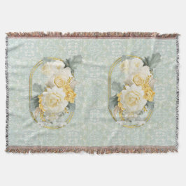 Cobertor Verdes claras, amarelas e brancas, Mandalas