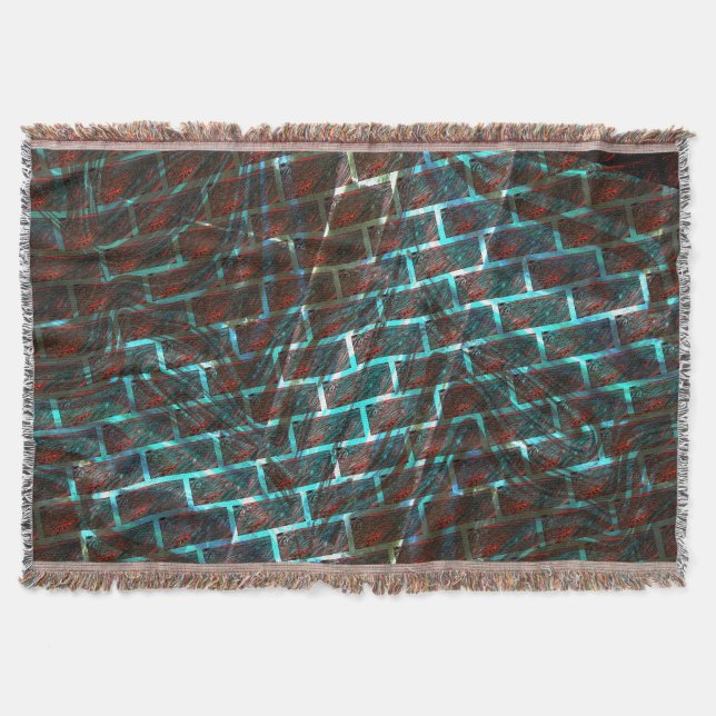 Cobertor Vermelho azul manchado, arranhões, rede ou efeito  (Frente)