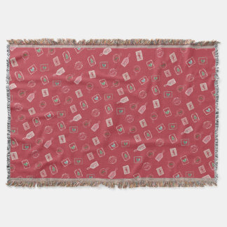 Cobertor Vermelho de Natal Vintage com Efêmeras