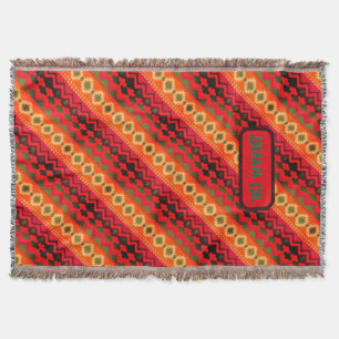 Cobertor Vermelho Laranja Verde Azteca