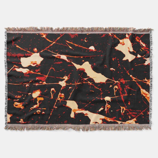 Cobertor Vermelho Preto Branco Amarelo (Frente)