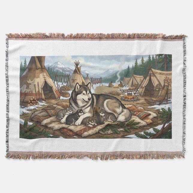 Cobertor Versão 1 da Mãe Malamute (Frente)