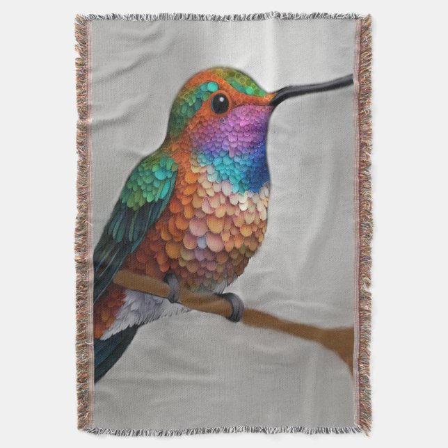 Cobertor Vibrant Allen’s Hummingbird Painting (Frente Vertical)