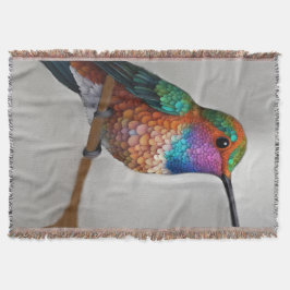 Cobertor Vibrant Allen’s Hummingbird Painting