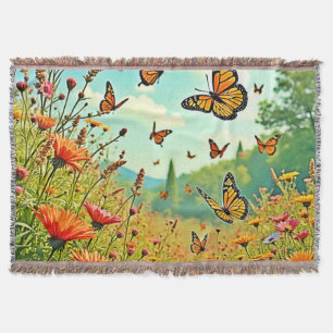 Cobertor Vibrant Wildflower Butterfly Joy Design