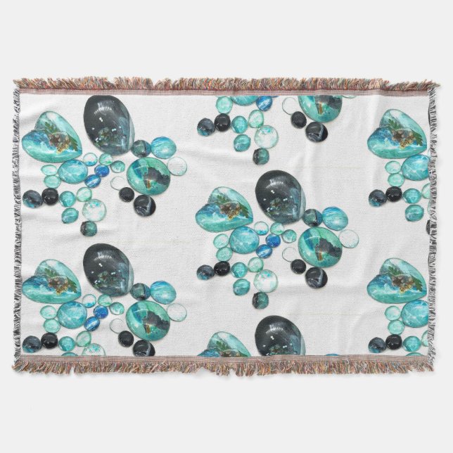 Cobertor Vidro-do-mar flores e bexiga (Frente)