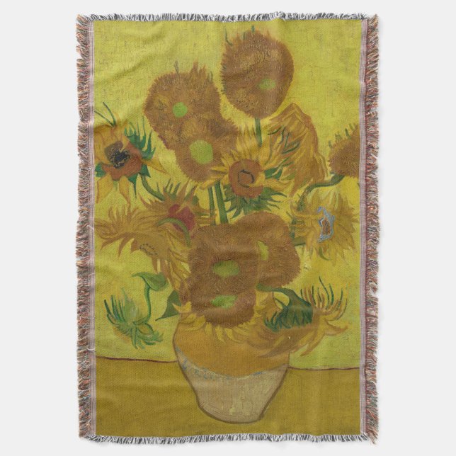 Cobertor Vincent Van Gogh 15 Sunflower Painting (Frente Vertical)