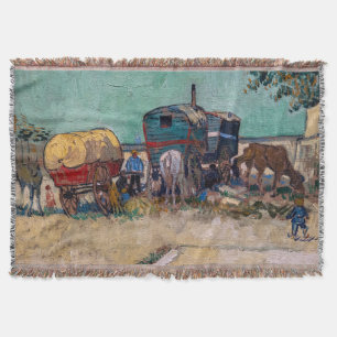 Cobertor Vincent van Gogh - Caravanas, Acampamento Cigano p