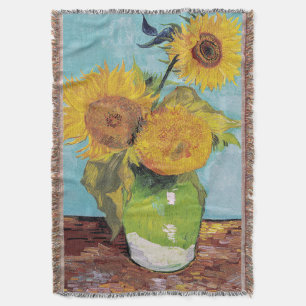 Cobertor Vincent Van Gogh - Três Girassóis num Vaso