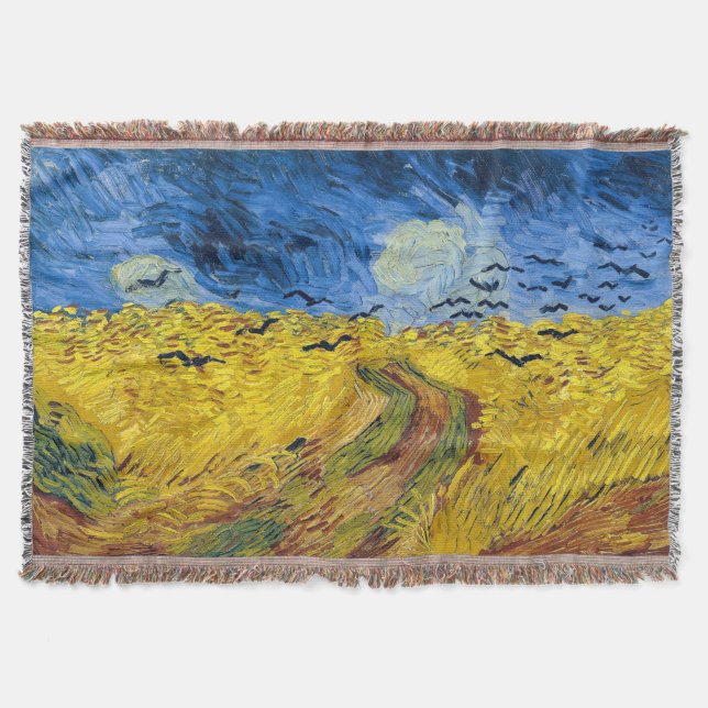 Cobertor Vincent van Gogh - Wheatfield com Crows (Frente)