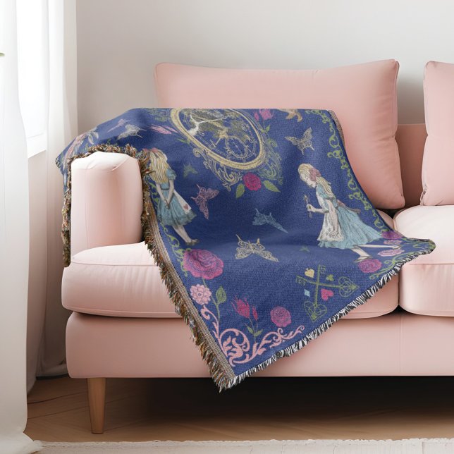 Cobertor Vintage Alice No País Das Maravilhas (Vintage Alice In Wonderland Fairytale Decoupage Throw Blanket)